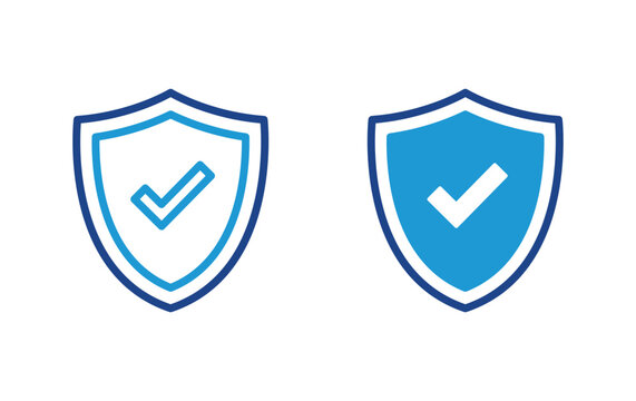Shield with check mark icon vector	