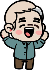 Joyful Man Cartoon Illustration: A vibrant cartoon illustration of a happy man radiating pure joy, showcasing a friendly and approachable demeanor.