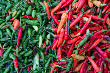 red and green chili peppers