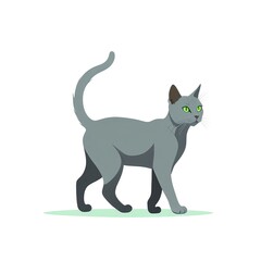 しっぽを立てて歩くコラット猫