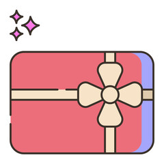 Pink gift card with bow and sparkle icon