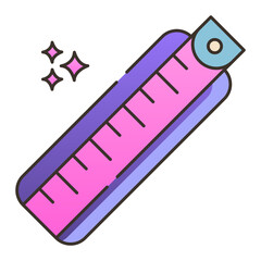 Pink and purple ruler illustration icon
