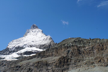 Panoramic view of Matterhorn from Matterhorn Glacier Trail in Switzerland