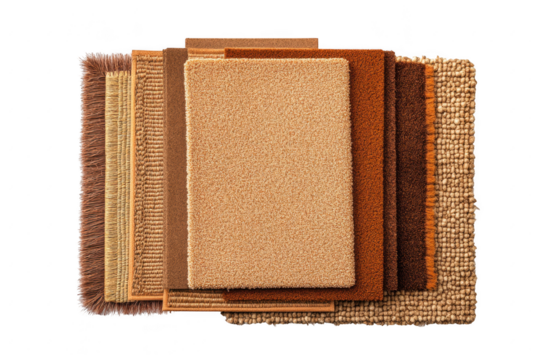 Various doormats arranged together isolated on transparent background