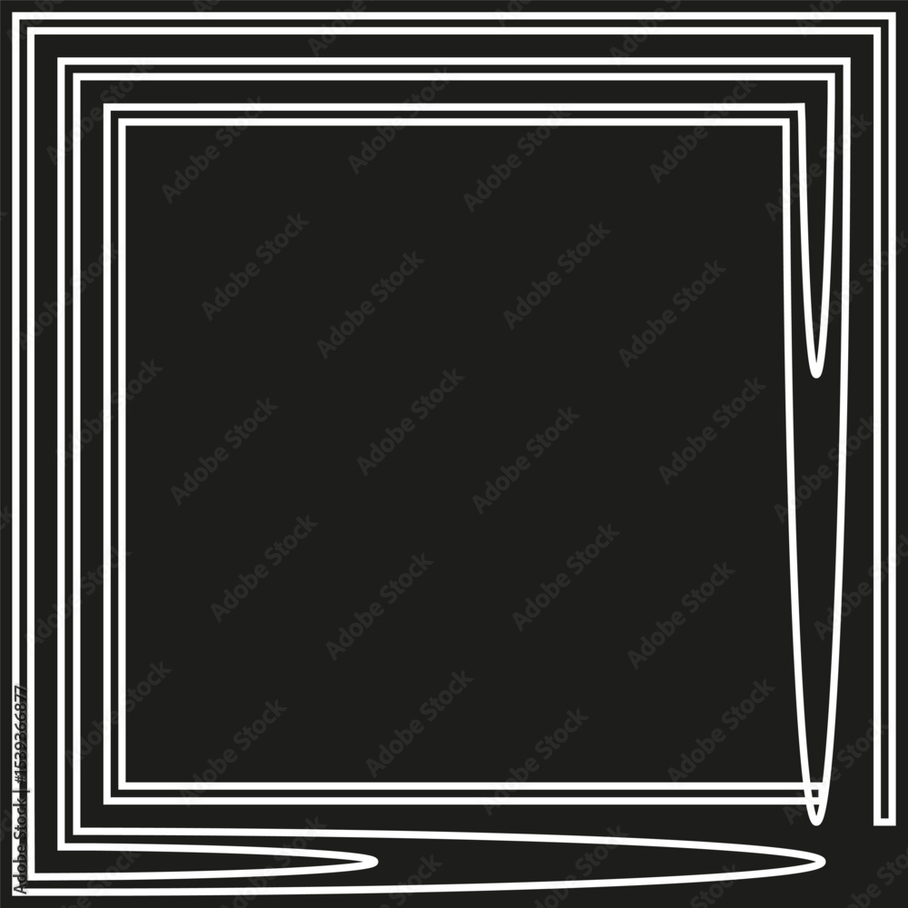 Aufkleber square layered shape. vector abstract form. thin line icon. modern contour figure.