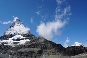 Panoramic view of Matterhorn from Matterhorn Glacier Trail in Switzerland