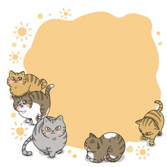 猫　吹き出し　フレーム　ペット