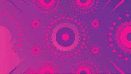 Fototapeta premium Vibrant purple backdrop featuring circular patterns and radial light streaks creating a dynamic design