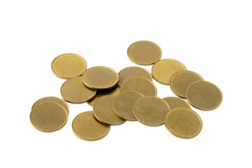 透明背景（png）に散らばったコイン