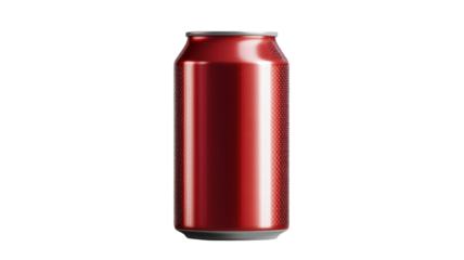 Title: Red Aluminum Soda Can 3D Render Isolated on White Background