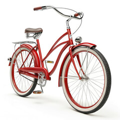 red bicycle isolated on white background