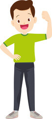 Obraz premium Strong and Confident: An illustration of a person flexing a bicep in a show of strength and health
