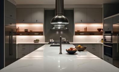 A gourmet haven where sleek cabinetry met a polished kitchen island a culinary command center that exuded both elegance and practicality