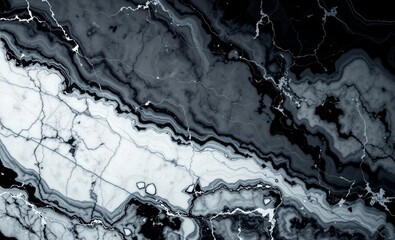 A polished onyx marble surface its veins flowing like rivers of black and white exudes an aura of elegance and sophistication with high resolution capturing every intricate detail and texture