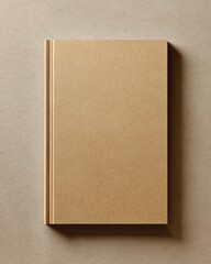Fototapeta premium Mockup of a Blank Book Cover Standing Upright on a Natural Cork Background with Texture