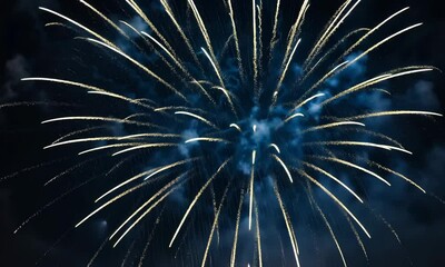 Colorful fireworks burst across the night sky, a vibrant celebration of light and explosions, 4k video - Powered by Adobe