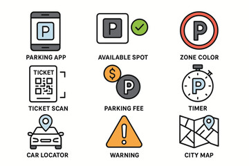 Parking app icons: features and functions for modern parking solutions