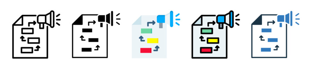 Fototapeta premium Marketing Planicon multiple sytle vector illustration