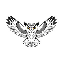 owl bird cartoon animal vector illustration