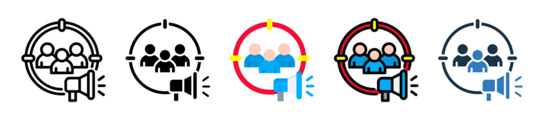 Target Marketicon multiple sytle vector illustration