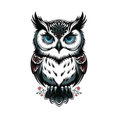 owl bird cartoon animal vector illustration