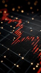 Dramatic Stock Market Crash  Red Candlestick Chart Decline