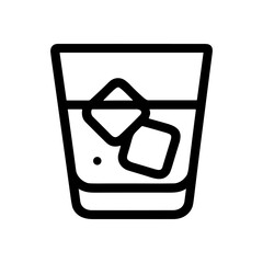 Chilled refreshment Whiskey on the rocks icon. Icon Symbol Illustration
