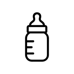 Bold outlined baby bottle icon. Icon Symbol Illustration