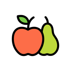 Colorful apple and pear icon design. Icon Symbol Illustration