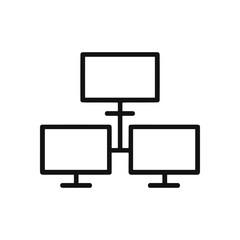 Connected screens in a diagram structure. Icon Symbol Illustration