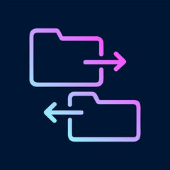 File transfer depicted with gradient colors. Icon Symbol Illustration