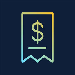Gradient Receipt A financial documents outline. Icon Symbol Illustration