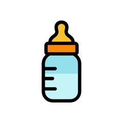 Fototapeta premium Infant feeding bottle with liquid inside. Icon Symbol Illustration