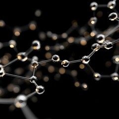 Abstract Molecular Structure  3D Render of Geosmin Molecule