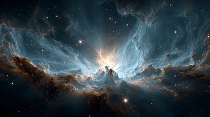 Fototapeta premium Cosmic Nebula Starry Sky Galactic Clouds Celestial Scene Space Background