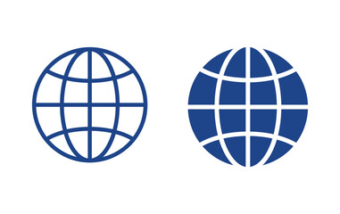 Globe icon vector, go to web icon symbols vector	
