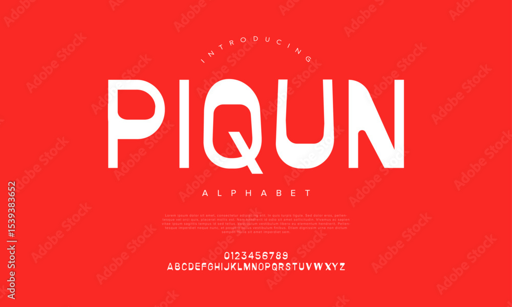 Aufkleber bold sans serif font with modern geometry and striking simplicity. ideal for tech branding and stron