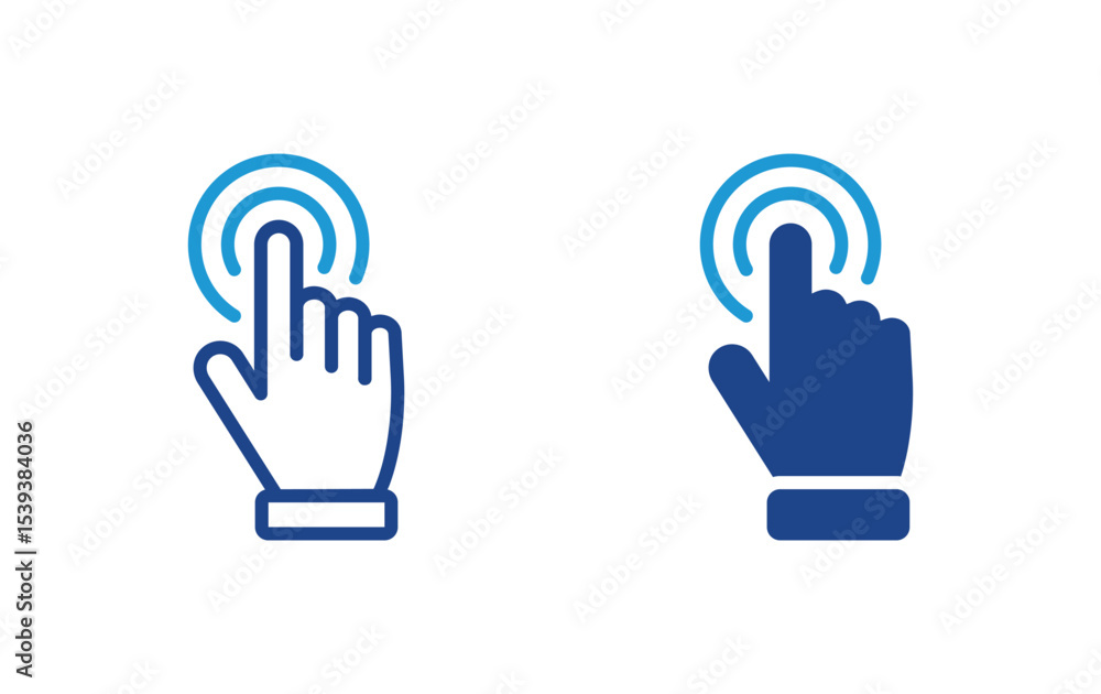 Sticker hand click icon vector