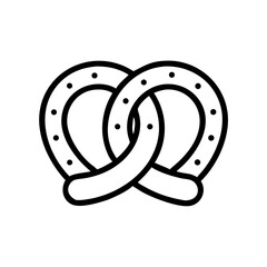 Pretzel outline icon, isolated on white background