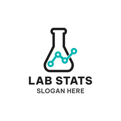 Lab stats logo concept in simple style. Creative business vector illustration 