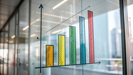 Economy - Bar Chart Draw on Glass with blank section