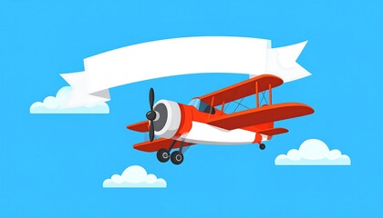 Vintage Plane Banner Sky Flight.