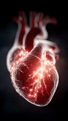 Glowing Human Heart  Medical Illustration  Healthcare  Anatomy