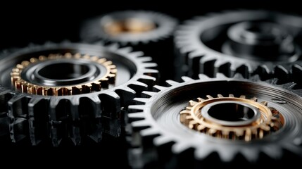 Interlocking Gears  Precision Machine Parts  Engineering  Industry  Technology