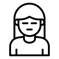 expressionless emotion outline icon woman avatar blank