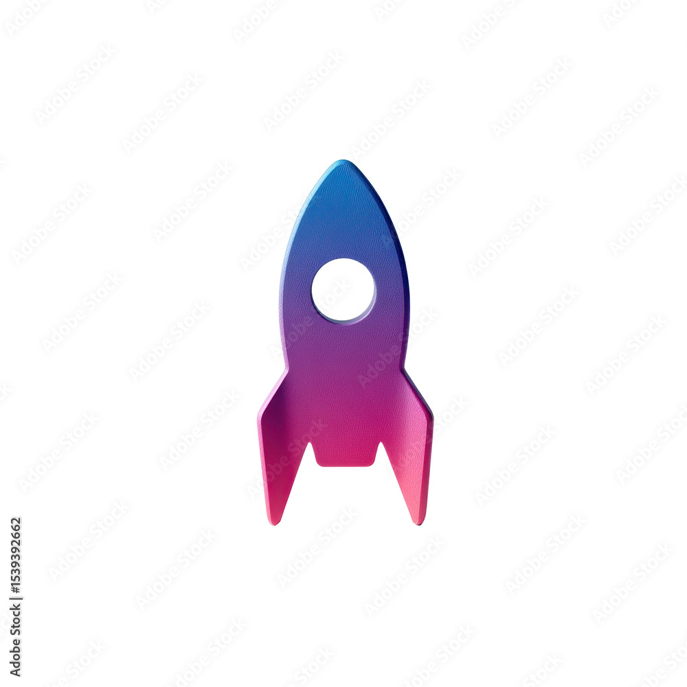 Poster transparent png 3d rocket launch icon a modern symbol of innovation with a gradient design for digit