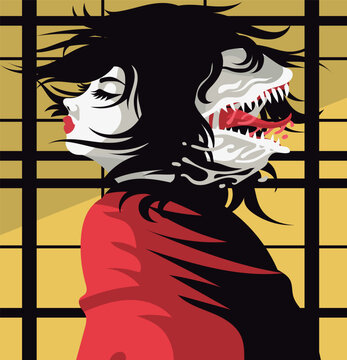 futakuchi-onna japanese folklore monster yokai