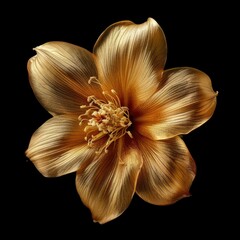 Golden Flower Blossom Elegance Luxurious Nature Botanical Art Decor Background