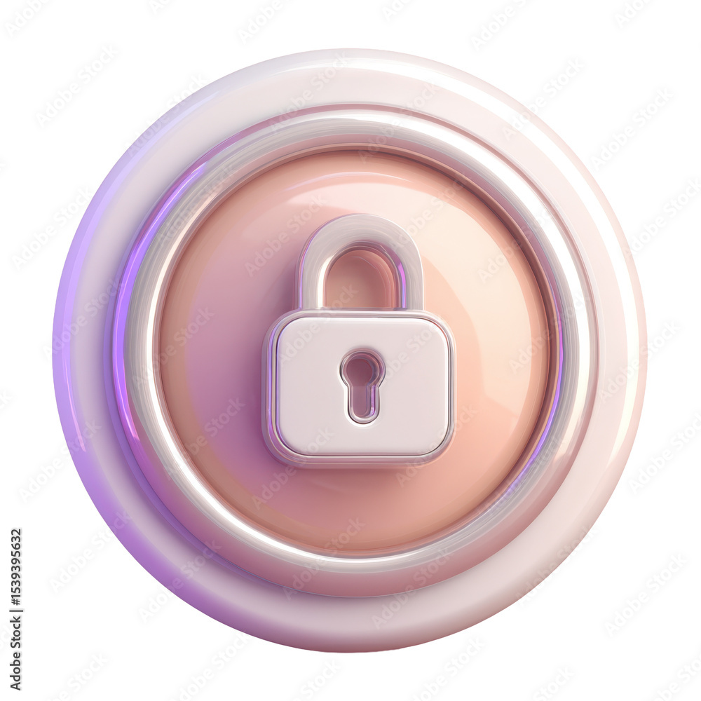 Poster a 3d transparent png icon of padlock representing digital security encryption and online data protec