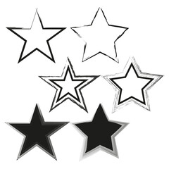 Obraz premium Five stars icons. Rating symbol set. Quality mark vector. Achievement emblem.